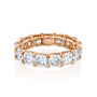 Rose :: Zenvellae 8ct cushion lab grown diamond eternity ring IGI certified rose gold ultra luxury wedding band