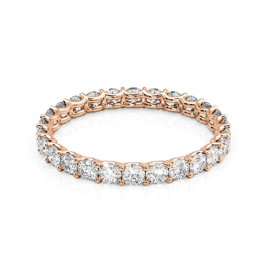 Rose :: Zenorique 1.2ct round u prong lab grown diamond eternity ring IGI certified rose gold wedding band