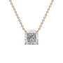 rose :: elegant cushion cut diamond pendant necklace in rose gold
