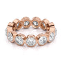 Rose :: Seriquea 3.5ct round bezel lab grown diamond eternity ring IGI certified rose gold luxury wedding band