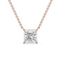 rose :: elegant princess cut diamond pendant necklace in rose gold