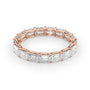 Rose :: Aranique 3.5ct emerald east west lab grown diamond eternity ring IGI certified rose gold luxury band