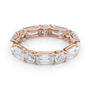 Rose :: Calmorae 5ct alternating emerald and round lab grown diamond eternity ring IGI certified rose gold ultra luxury band