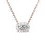 rose :: romantic rose gold oval diamond pendant necklace with graceful brilliance