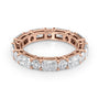 Rose :: Elvique 3.7ct alternating radiant and round lab grown diamond eternity ring IGI certified rose gold luxury band