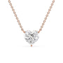 rose :: feminine heart shaped diamond pendant necklace in rose gold