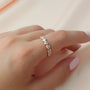 Rose :: 2 carat round bezel set lab diamond eternity ring rose gold full band luxury ring