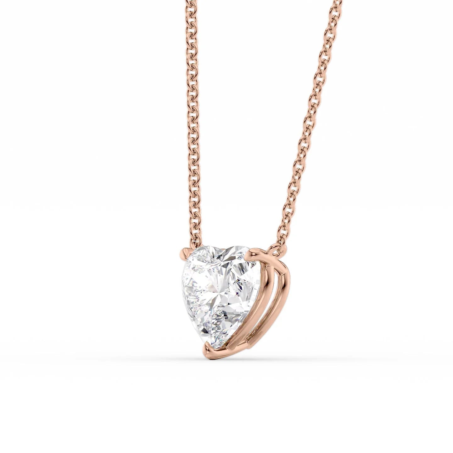 rose :: 0.5 carat heart solitaire necklace with romantic rose gold finish