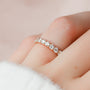 Rose :: 2 carat round lab diamond trellis eternity ring rose gold full diamond band