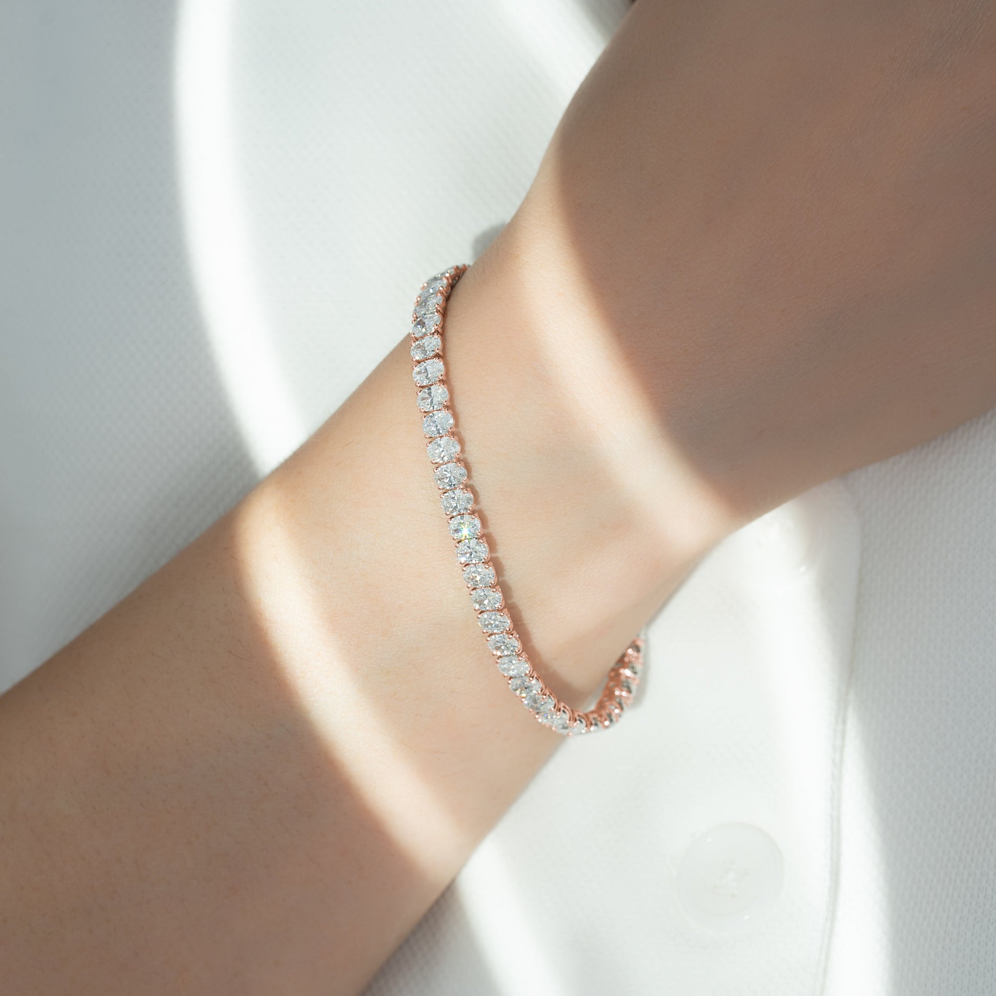 rose :: 10 carat fine jewelry oval diamond bracelet prong set