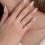 Rose :: 2.5 carat round u prong lab diamond eternity ring rose gold full diamond band