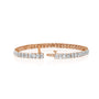 rose :: 10ct emerald cut lab grown diamond tennis bracelet four prong setting