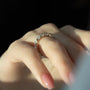 Rose :: IGI certified 4ct round lab grown diamond eternity ring rose gold trellis design