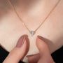 rose :: 1 carat heart shaped necklace with brilliant diamond sparkle