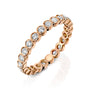 Rose :: round bezel set lab diamond eternity ring rose gold wedding band