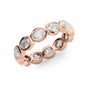 Rose :: close sparkle 2.4ct oval east west bezel lab diamond eternity ring rose gold warm tone