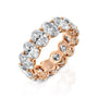 Rose :: close sparkle 7ct oval lab diamond eternity ring rose gold warm luxury tone