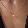 rose :: 1.5 ct elongated cushion shaped solitaire pendant for modern elegance