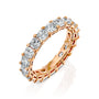 Rose :: IGI certified 3ct cushion lab grown diamond eternity ring rose gold classic band