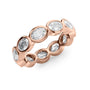 Rose :: close sparkle 3.3ct oval east west bezel lab diamond eternity ring rose gold warm luxury tone