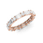 Rose :: close sparkle 3.2ct alternating emerald and round lab diamond eternity ring rose gold bold luxury look