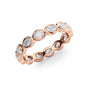 Rose :: close sparkle 1.4ct oval east west bezel lab diamond eternity ring rose gold warm tone
