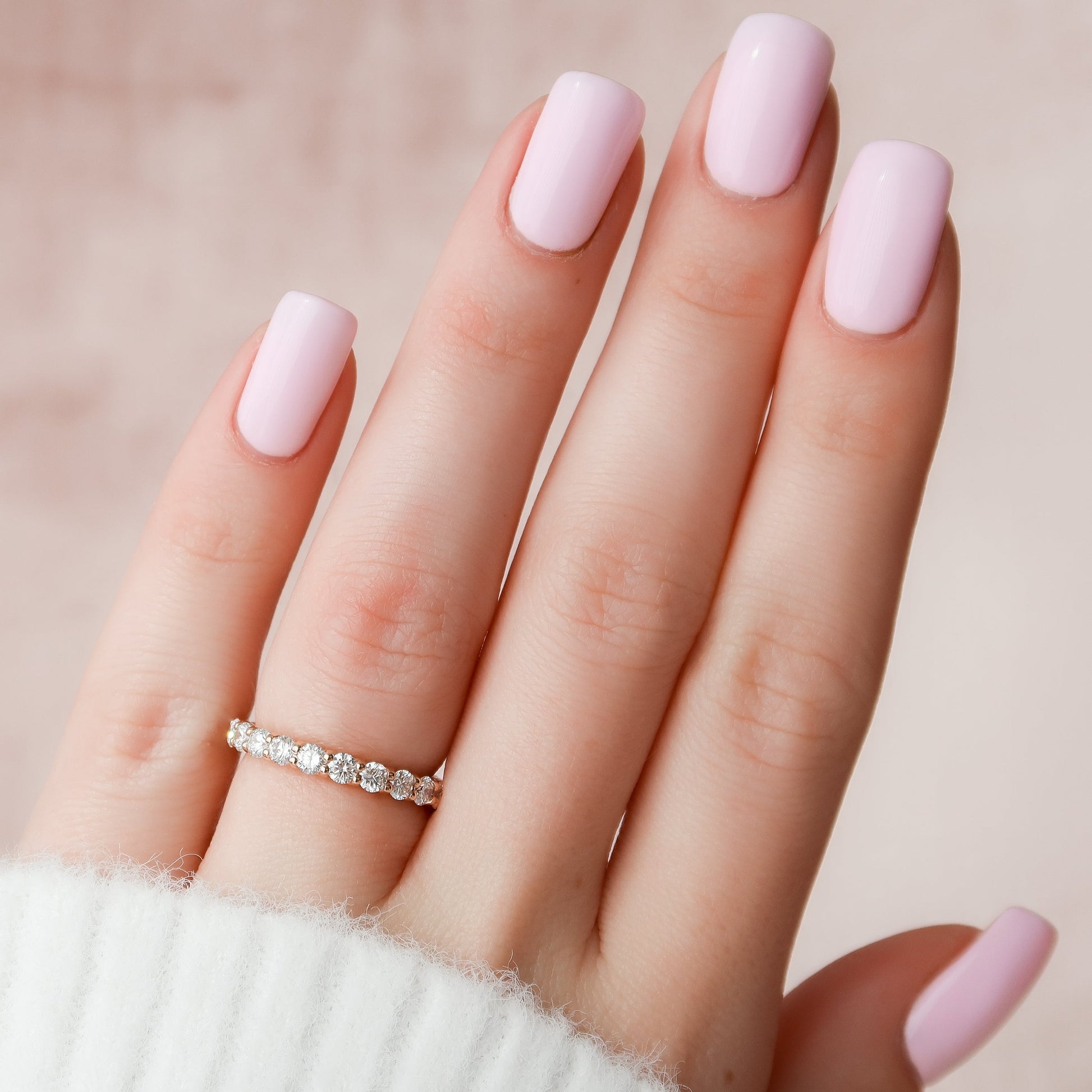 Rose :: elegant 2 carat round lab grown diamond eternity ring rose gold statement band