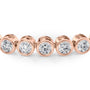 rose :: 5.5ct round brilliant lab grown diamond tennis bracelet bezel setting
