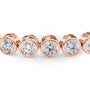 rose :: 6.5ct round brilliant lab grown diamond tennis bracelet bezel setting