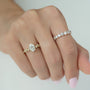 Rose :: elegant 2.5 carat round u prong lab grown diamond eternity ring rose gold statement band