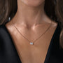 rose :: 2 carat radiant lab grown diamond necklace with blush gold tones