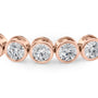 rose :: 8.5ct round brilliant lab grown diamond tennis bracelet bezel setting