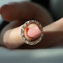 Rose :: close sparkle 4ct round trellis lab diamond eternity ring rose gold warm luxury tone
