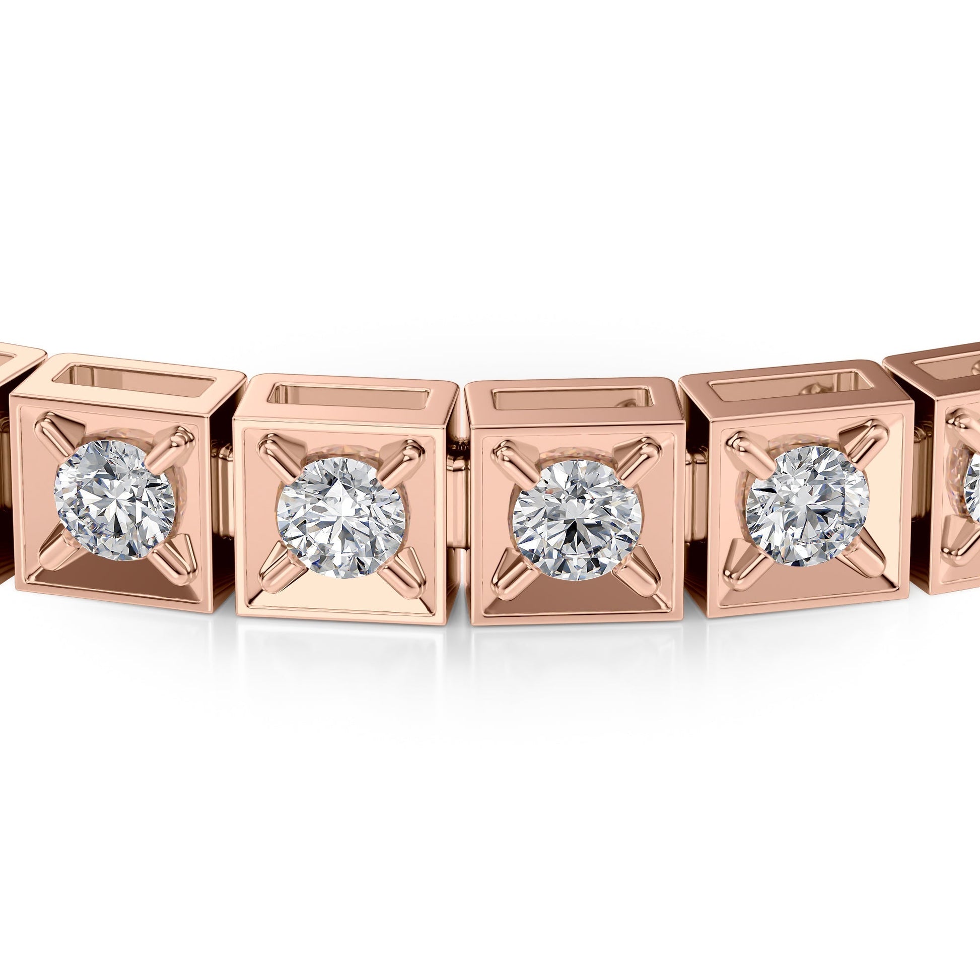 rose :: 3ct round lab grown diamond tennis bracelet chocolate design four prong setting