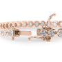rose :: 4 carat IGI certified round diamond bracelet lab grown bezel set