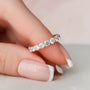 Rose :: premium 2.5ct round u prong lab diamond eternity ring rose gold full eternity band
