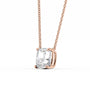 rose :: 0.5 carat cushion solitaire necklace with romantic rose gold finish