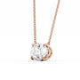 rose :: blush rose gold solitaire necklace showcasing an oval lab diamond