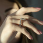 Rose :: premium 4ct round lab diamond trellis eternity ring rose gold full band