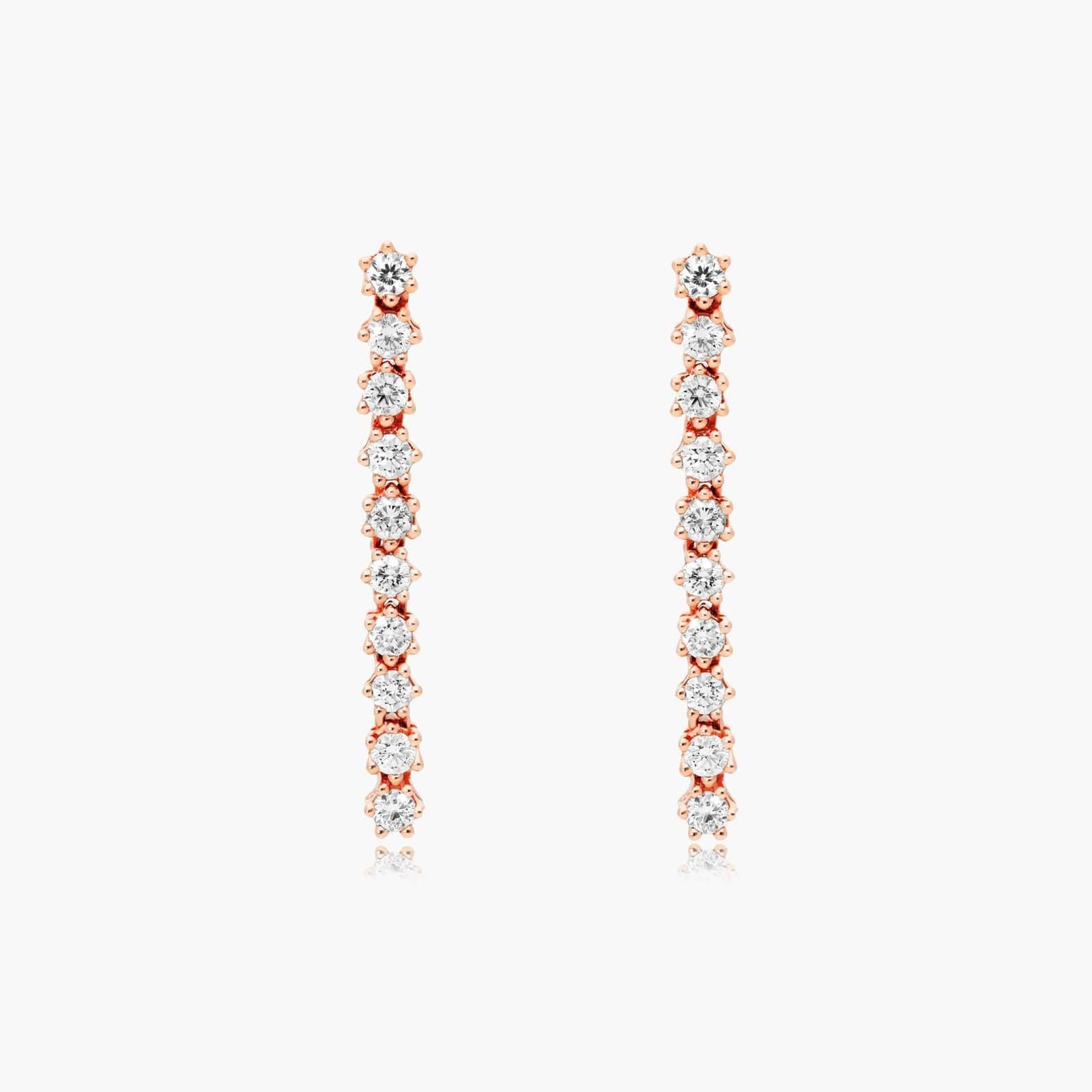 Rose :: designer lab grown diamond drop earrings 0.75 carat white gold modern refined jewelry