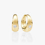 common :: hexagon dome lab grown diamond huggie hoop earrings geometric design white gold modern luxury fine jewelry
