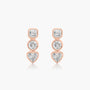 Rose :: refined lab grown diamond stud earrings multi shape design bezel set white gold elegant jewelry