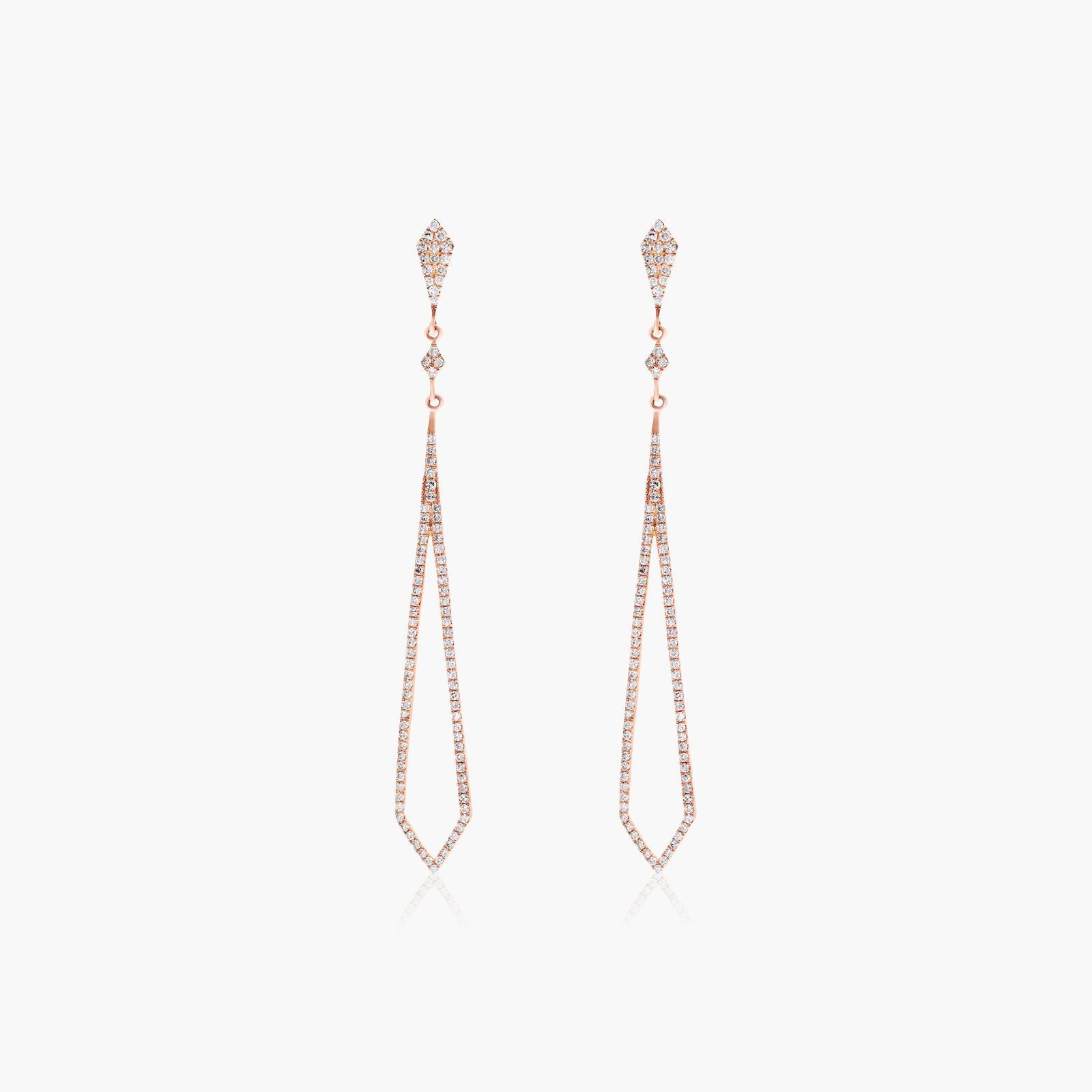 Rose :: everyday elegance petite lab grown diamond drop earrings white gold subtle luxury design