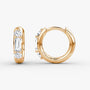 Rose :: sophisticated three stone lab grown diamond huggie earrings white gold modern structured design