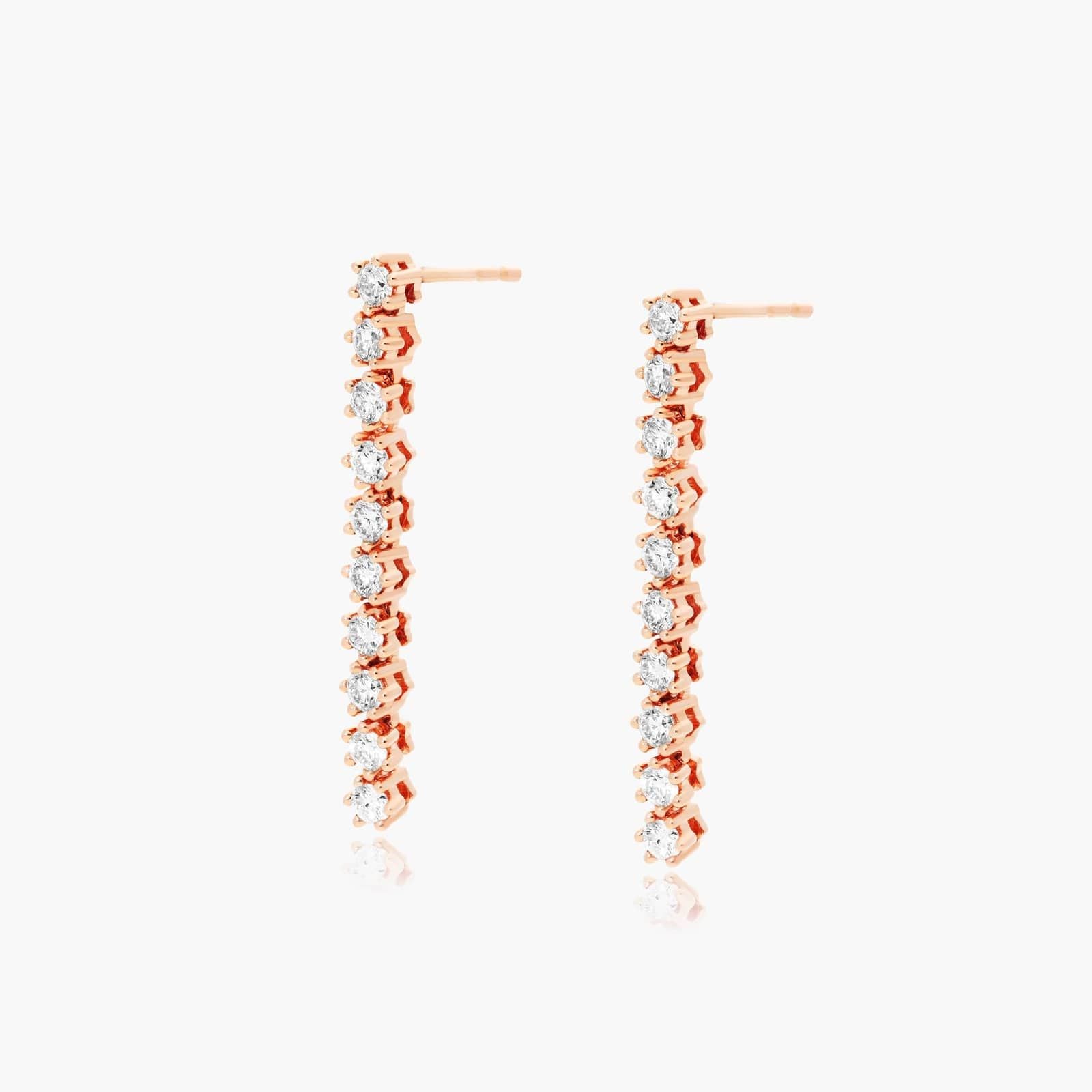 Rose :: subtle luxury lab grown diamond drop earrings 0.75 carat white gold delicate fine jewelry