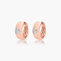 Rose :: contemporary oval lab grown diamond hoop earrings bezel design white gold modern elegance