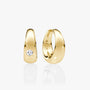 common :: premium hexagon lab grown diamond huggie earrings dome design white gold bold modern elegance jewelry