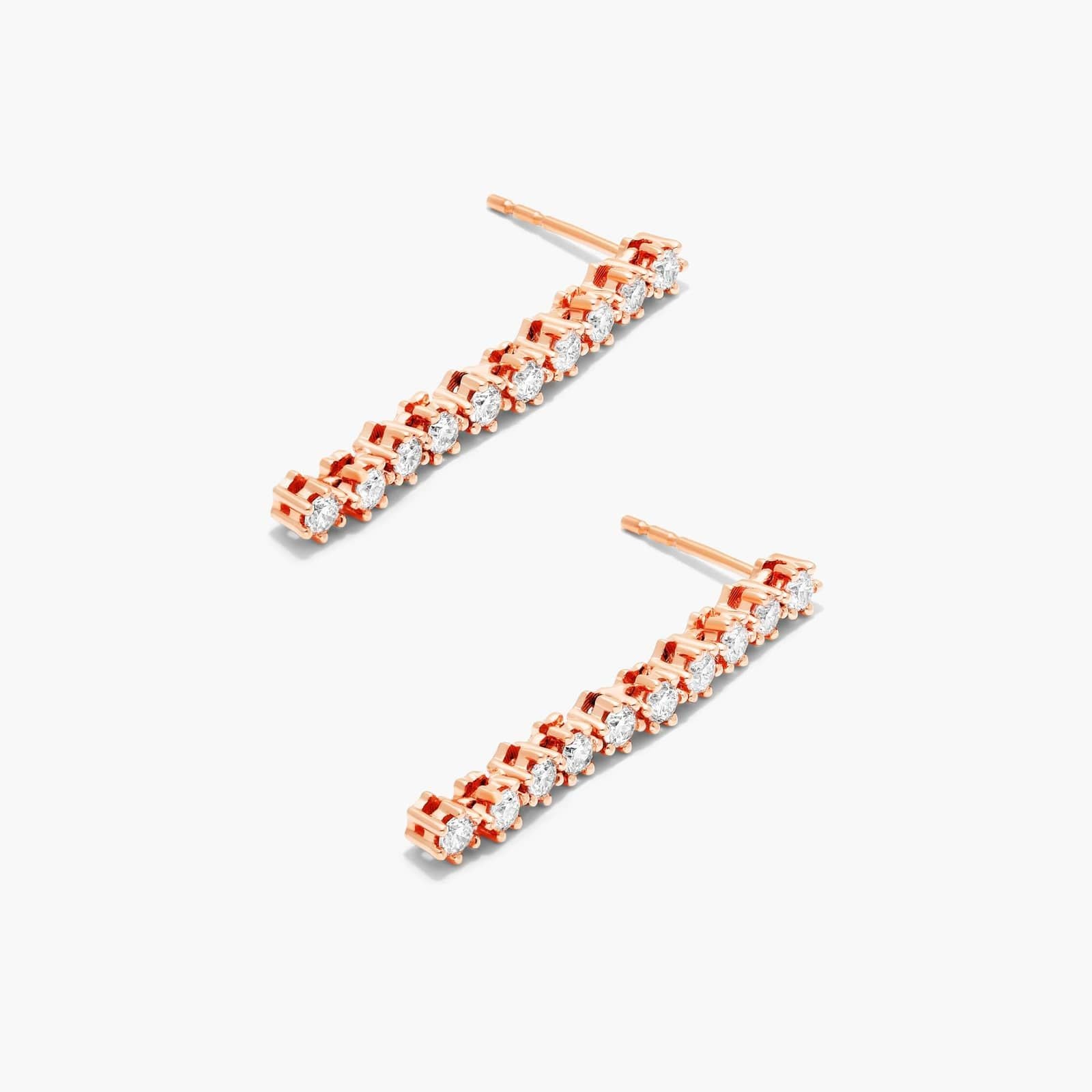 Rose :: refined everyday lab grown diamond drop earrings 0.75 carat white gold minimal jewelry