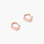 Rose :: everyday elegant oval bezel lab grown diamond huggie earrings white gold minimal fine jewelry