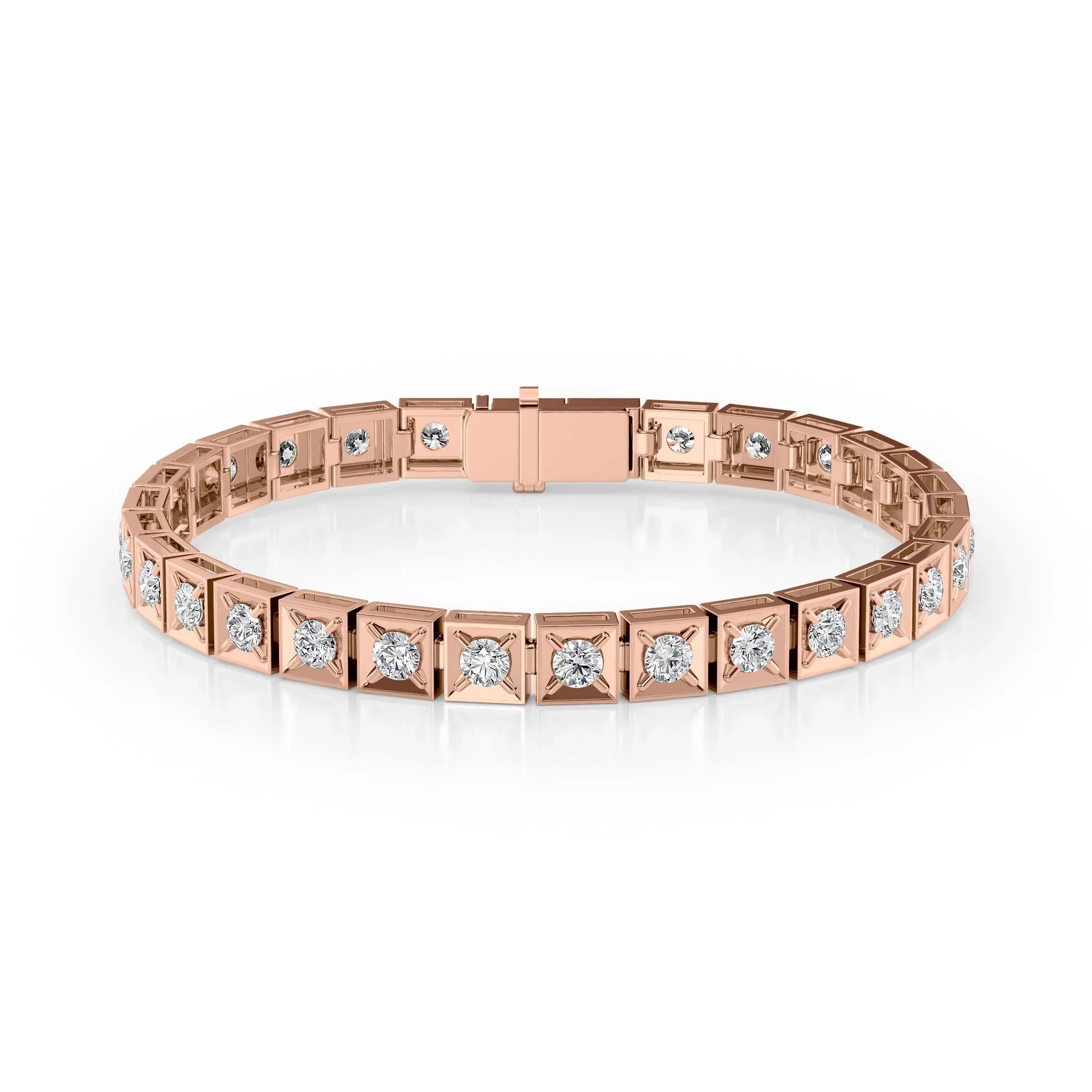 Round Lab Grown Diamond Chocolate Tennis Bracelet, EF Color, VS Clarity, IGI Certified
